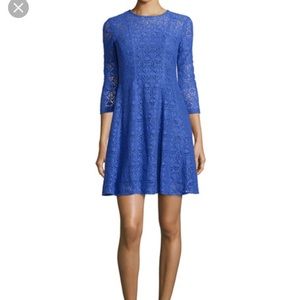 Nanette Lepore 3/4 Sleeve Lace Fit & Flare Dress